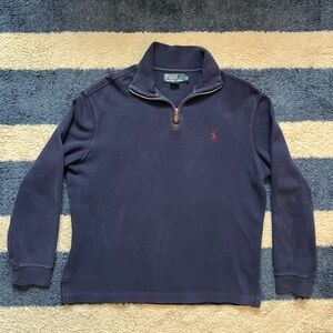 Ralph Lauren Navy Blue Quarter-Zip Sweater